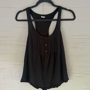 Aerie | Size Large | Charcoal Grey Button Front Tank